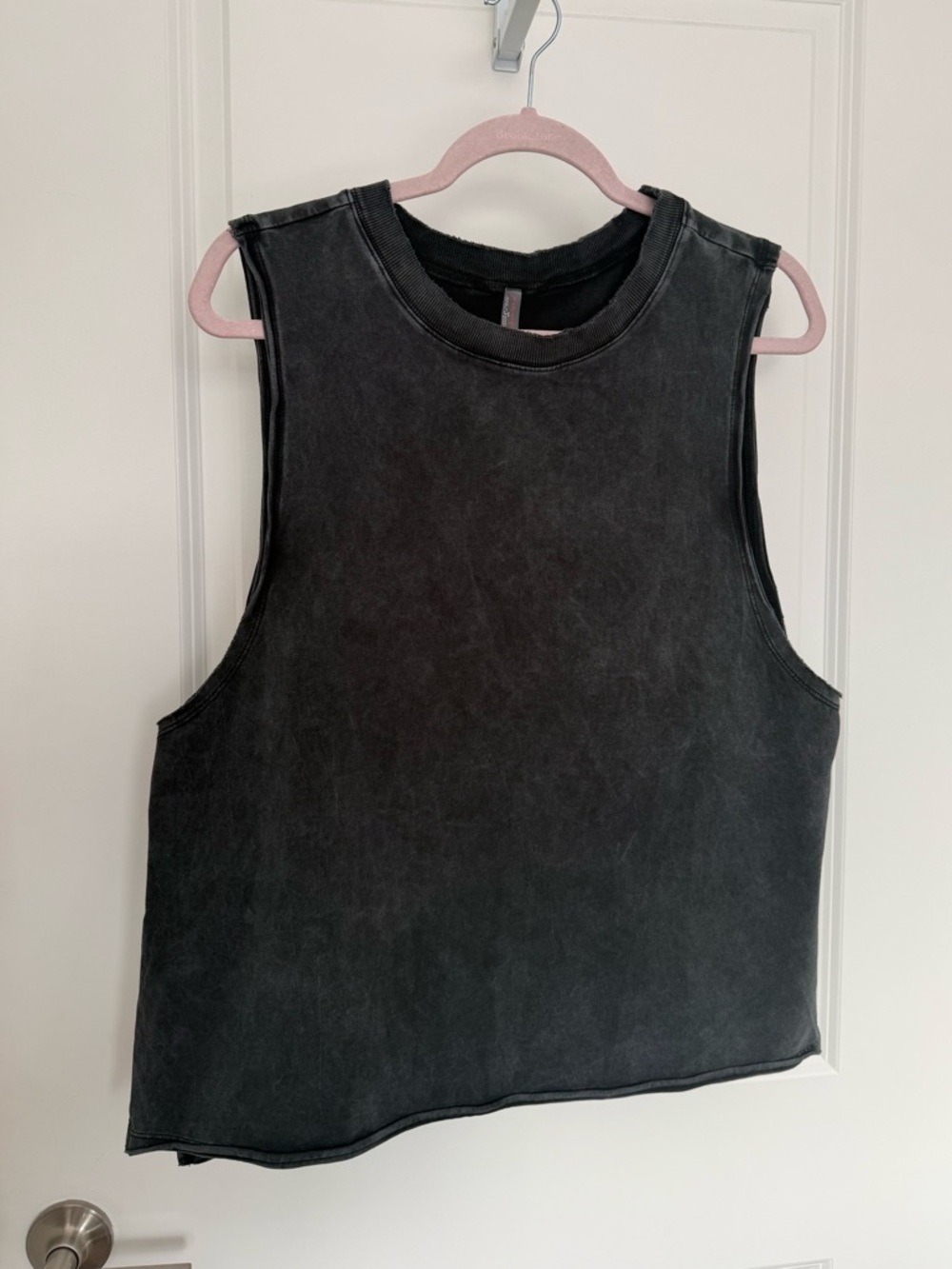FP Movement by Free People Oversized Washed Charcoal Sleeveless Basic Tank Sz S